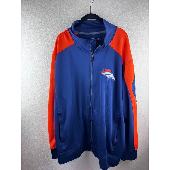 Nike Denver Broncos NFL Dri-Fit Jacket Mens 3XL Blue Orange Full Zip Athletic